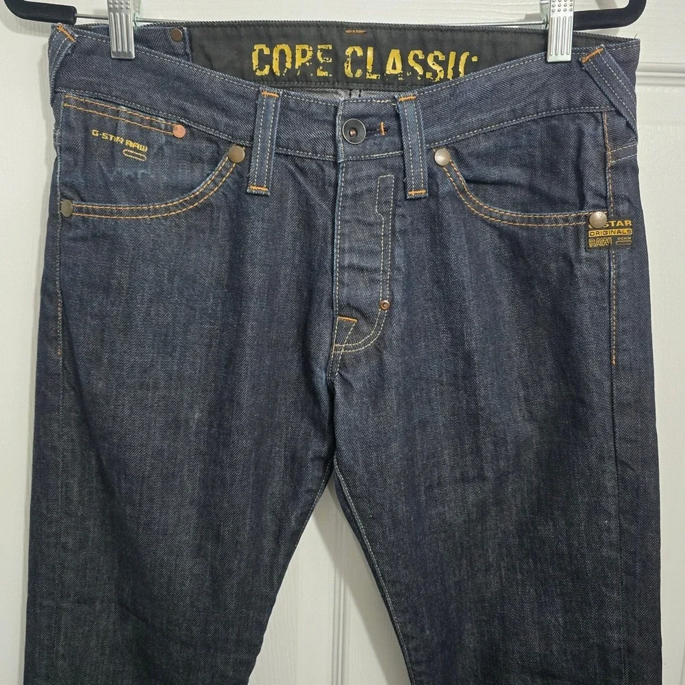 G-Star‎ Raw Core Classic Mens Dark Wash Straight Leg Denim Jeans size 33x32